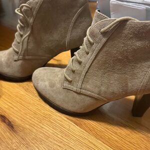 Sugar Beige Lace-Up Ankle Booties